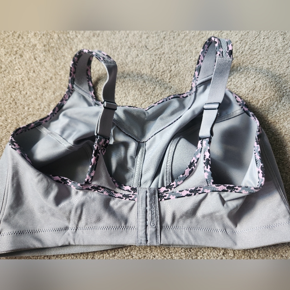 Glamorise Gray and Pink Bra Size 44E - Picture 2 of 4